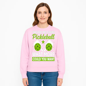 Pickleball Birthday Party Decor - Fun Celebration Theme with Neon Green Balls and Paddles, What More Could You Want? - Sweatshirt 1758685035224.jpg