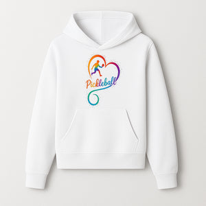 Rainbow Pickleball Heart Design T-Shirt, Vibrant Pickleball Apparel for Lovers of the Sport, Perfect Gift for Players - Hoodie 1758685035423.jpg