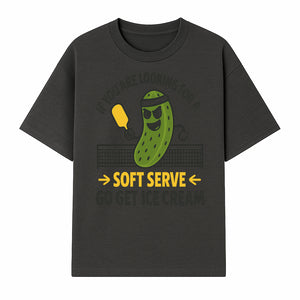 Funny Pickle Soft Serve Ice Cream Sign, Unique Foodie Decor, Kitchen Wall Art, Quirky Home Decoration, Gifts for Ice Cream Lovers - T-shirt 1758685035455.jpg