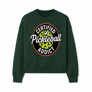 Certified Pickleball Addict T-Shirt | Pickleball Fan Apparel | Funny Sports Gift for Players | Green Paddle Ball Design - Sweatshirt 1758685035556.jpg