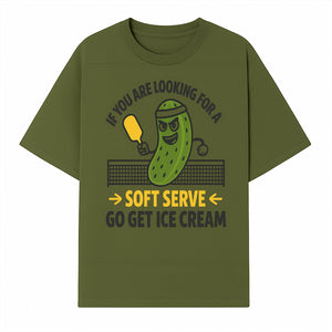 Funny Pickle Soft Serve Ice Cream Sign, Unique Foodie Decor, Kitchen Wall Art, Quirky Home Decoration, Gifts for Ice Cream Lovers - T-shirt 1758685035595.jpg