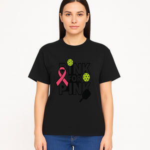 Drink for Pink Pickleball Fundraiser T-Shirt | Breast Cancer Awareness Sports Apparel - T-shirt 1758685035644.jpg