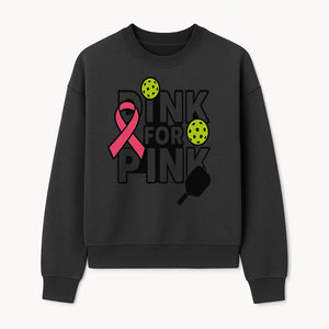 Drink for Pink Pickleball Fundraiser T-Shirt | Breast Cancer Awareness Sports Apparel - Sweatshirt 1758685036013.jpg