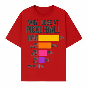 Funny Pickleball Losses Graphic: Why I Lose at Pickleball Humor Wall Art for Sports Lovers and Players - T-shirt 1758685036360.jpg