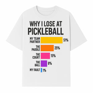 Funny Pickleball Losses Graphic: Why I Lose at Pickleball Humor Wall Art for Sports Lovers and Players - T-shirt 1758685036657.jpg