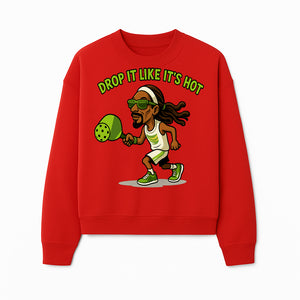 Funny Pickleball T-Shirt, 'Drop It Like It's Hot' Sports Graphic Tee, Gift for Pickleball Lovers, Activewear in Green - Sweatshirt 1758685037343.jpg