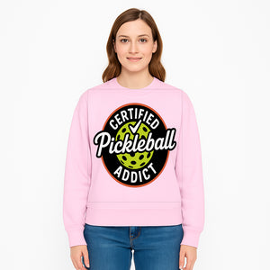 Certified Pickleball Addict T-Shirt | Pickleball Fan Apparel | Funny Sports Gift for Players | Green Paddle Ball Design - Sweatshirt 1758685037972.jpg