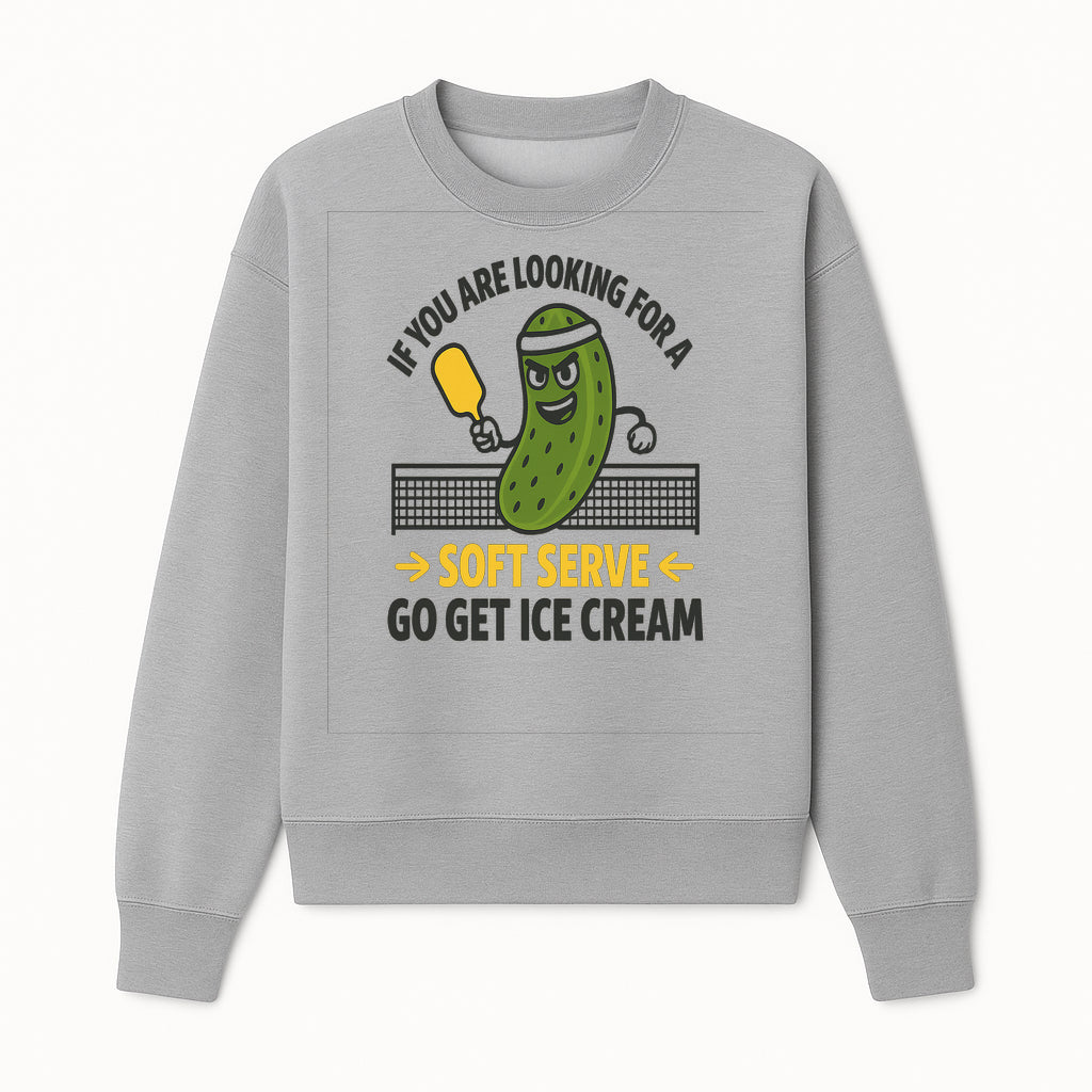 Funny Pickle Soft Serve Ice Cream Sign, Unique Foodie Decor, Kitchen Wall Art, Quirky Home Decoration, Gifts for Ice Cream Lovers - Sweatshirt 1758685038120.jpg