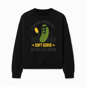 Funny Pickle Soft Serve Ice Cream Sign, Unique Foodie Decor, Kitchen Wall Art, Quirky Home Decoration, Gifts for Ice Cream Lovers - Sweatshirt 1758685038291.jpg