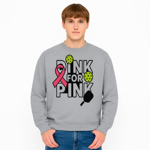 Drink for Pink Pickleball Fundraiser T-Shirt | Breast Cancer Awareness Sports Apparel - Sweatshirt 1758685038382.jpg