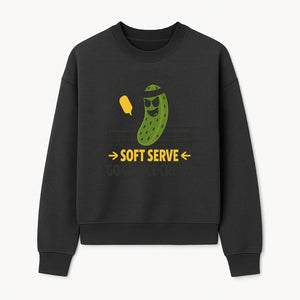 Funny Pickle Soft Serve Ice Cream Sign, Unique Foodie Decor, Kitchen Wall Art, Quirky Home Decoration, Gifts for Ice Cream Lovers - Sweatshirt 1758685038417.jpg