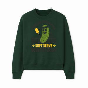 Funny Pickle Soft Serve Ice Cream Sign, Unique Foodie Decor, Kitchen Wall Art, Quirky Home Decoration, Gifts for Ice Cream Lovers - Sweatshirt 1758685038542.jpg