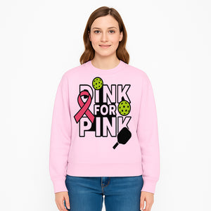 Drink for Pink Pickleball Fundraiser T-Shirt | Breast Cancer Awareness Sports Apparel - Sweatshirt 1758685038555.jpg