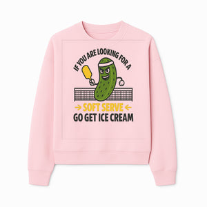 Funny Pickle Soft Serve Ice Cream Sign, Unique Foodie Decor, Kitchen Wall Art, Quirky Home Decoration, Gifts for Ice Cream Lovers - Sweatshirt 1758685038917.jpg