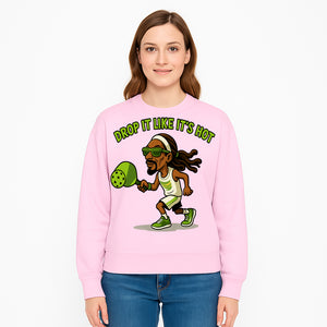 Funny Pickleball T-Shirt, 'Drop It Like It's Hot' Sports Graphic Tee, Gift for Pickleball Lovers, Activewear in Green - Sweatshirt 1758685038921.jpg