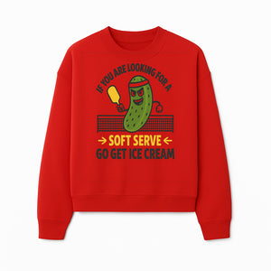 Funny Pickle Soft Serve Ice Cream Sign, Unique Foodie Decor, Kitchen Wall Art, Quirky Home Decoration, Gifts for Ice Cream Lovers - Sweatshirt 1758685039342.jpg