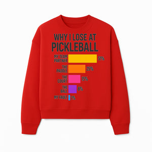 Funny Pickleball Losses Graphic: Why I Lose at Pickleball Humor Wall Art for Sports Lovers and Players - Sweatshirt 1758685039447.jpg