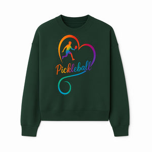 Rainbow Pickleball Heart Design T-Shirt, Vibrant Pickleball Apparel for Lovers of the Sport, Perfect Gift for Players - Sweatshirt 1758685040168.jpg