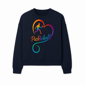 Rainbow Pickleball Heart Design T-Shirt, Vibrant Pickleball Apparel for Lovers of the Sport, Perfect Gift for Players - Sweatshirt 1758685040869.jpg