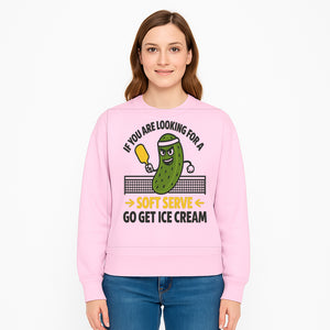 Funny Pickle Soft Serve Ice Cream Sign, Unique Foodie Decor, Kitchen Wall Art, Quirky Home Decoration, Gifts for Ice Cream Lovers - Sweatshirt 1758685040989.jpg