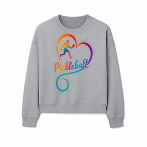 Rainbow Pickleball Heart Design T-Shirt, Vibrant Pickleball Apparel for Lovers of the Sport, Perfect Gift for Players - Sweatshirt 1758685041130.jpg