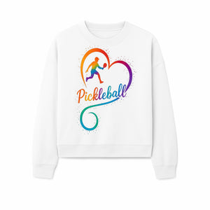 Rainbow Pickleball Heart Design T-Shirt, Vibrant Pickleball Apparel for Lovers of the Sport, Perfect Gift for Players - Sweatshirt 1758685041284.jpg