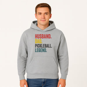 Husband Dad Pickleball Legend T-Shirt | Funny Gift for Dad | Sports Enthusiast Tee | Unisex Casual Wear - Hoodie 1758685041797.jpg