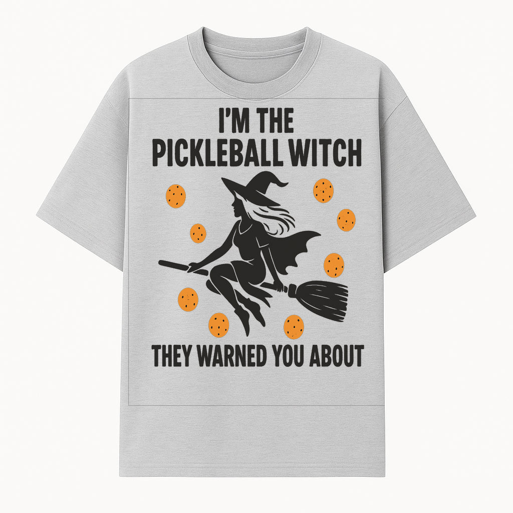Pickleball Witch Halloween T-Shirt - Funny Sports Costume Gift for Pickleball Players - Halloween Party Apparel - T-shirt 1758685042362.jpg