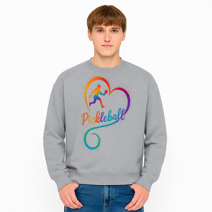 Rainbow Pickleball Heart Design T-Shirt, Vibrant Pickleball Apparel for Lovers of the Sport, Perfect Gift for Players - Sweatshirt 1758685042415.jpg