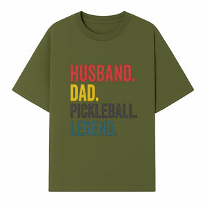 Husband Dad Pickleball Legend T-Shirt | Funny Gift for Dad | Sports Enthusiast Tee | Unisex Casual Wear - T-shirt 1758685042488.jpg