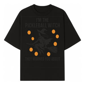 Pickleball Witch Halloween T-Shirt - Funny Sports Costume Gift for Pickleball Players - Halloween Party Apparel - T-shirt 1758685042511.jpg