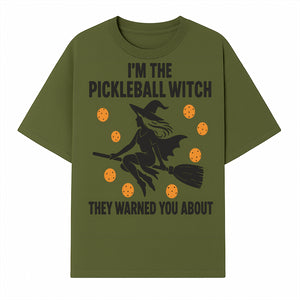 Pickleball Witch Halloween T-Shirt - Funny Sports Costume Gift for Pickleball Players - Halloween Party Apparel - T-shirt 1758685042798.jpg