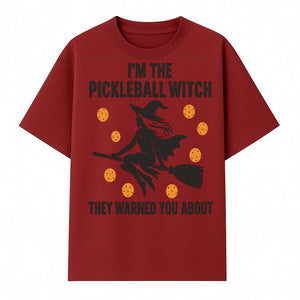 Pickleball Witch Halloween T-Shirt - Funny Sports Costume Gift for Pickleball Players - Halloween Party Apparel - T-shirt 1758685043349.jpg