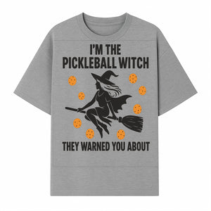 Pickleball Witch Halloween T-Shirt - Funny Sports Costume Gift for Pickleball Players - Halloween Party Apparel - T-shirt 1758685043796.jpg