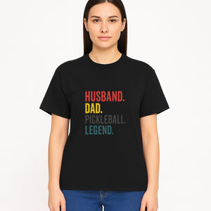 Husband Dad Pickleball Legend T-Shirt | Funny Gift for Dad | Sports Enthusiast Tee | Unisex Casual Wear - T-shirt 1758685044789.jpg