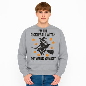 Pickleball Witch Halloween T-Shirt - Funny Sports Costume Gift for Pickleball Players - Halloween Party Apparel - Sweatshirt 1758685048013.jpg