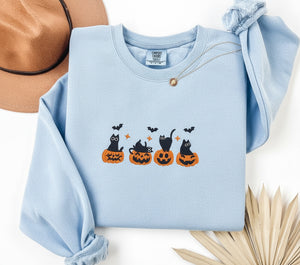 Halloween Cat Pumpkin Embroidery Sweatshirtcute Black Cat  Pumpkin Teefall Apparelcozy Fall Fashioncat Lovers Halloween 1758701262466.jpg