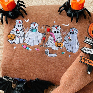 Embroidered Ghost Nurse Halloween Sweatshirt Spooky Season Crewneck 1758703689310.jpg