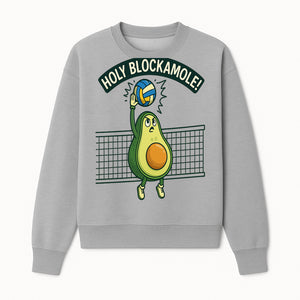 Funny Avocado Volleyball T-Shirt - 'Holy Blockamole' Cute Graphic Tee for Sports Lovers - Sweatshirt 1758728316906.jpg