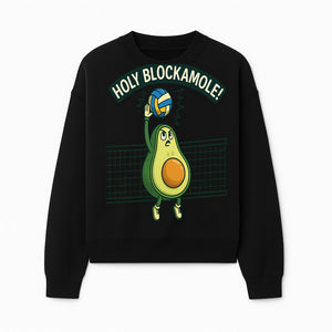 Funny Avocado Volleyball T-Shirt - 'Holy Blockamole' Cute Graphic Tee for Sports Lovers - Sweatshirt 1758728317060.jpg