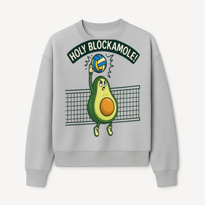 Funny Avocado Volleyball T-Shirt - 'Holy Blockamole' Cute Graphic Tee for Sports Lovers - Sweatshirt 1758728317466.jpg