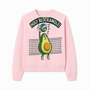 Funny Avocado Volleyball T-Shirt - 'Holy Blockamole' Cute Graphic Tee for Sports Lovers - Sweatshirt 1758728317716.jpg