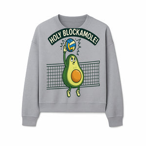 Funny Avocado Volleyball T-Shirt - 'Holy Blockamole' Cute Graphic Tee for Sports Lovers - Sweatshirt 1758728318229.jpg