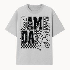 Game Day Volleyball T-Shirt, Sports Fans Tee, Checkered Pattern, Athletic Apparel, Fun Gift for Coaches, Players, and Cheerleaders - T-shirt 1758728326810.jpg