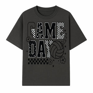 Game Day Volleyball T-Shirt, Sports Fans Tee, Checkered Pattern, Athletic Apparel, Fun Gift for Coaches, Players, and Cheerleaders - T-shirt 1758728327027.jpg