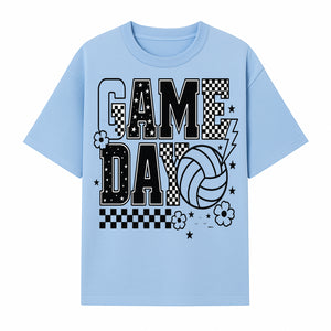 Game Day Volleyball T-Shirt, Sports Fans Tee, Checkered Pattern, Athletic Apparel, Fun Gift for Coaches, Players, and Cheerleaders - T-shirt 1758728327562.jpg