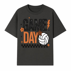 Game Day Volleyball Decor - Orange Black Sports Decor, Team Spirit Wall Art, Volleyball Gifts, Game Day Celebration - T-shirt 1758728334487.jpg