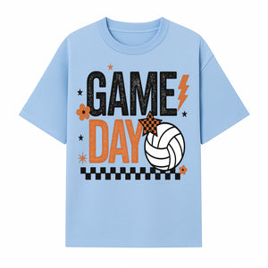 Game Day Volleyball Decor - Orange Black Sports Decor, Team Spirit Wall Art, Volleyball Gifts, Game Day Celebration - T-shirt 1758728334896.jpg