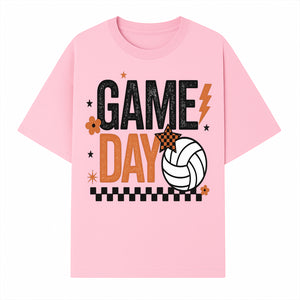 Game Day Volleyball Decor - Orange Black Sports Decor, Team Spirit Wall Art, Volleyball Gifts, Game Day Celebration - T-shirt 1758728335021.jpg