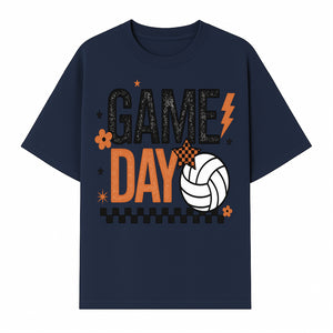 Game Day Volleyball Decor - Orange Black Sports Decor, Team Spirit Wall Art, Volleyball Gifts, Game Day Celebration - T-shirt 1758728335279.jpg